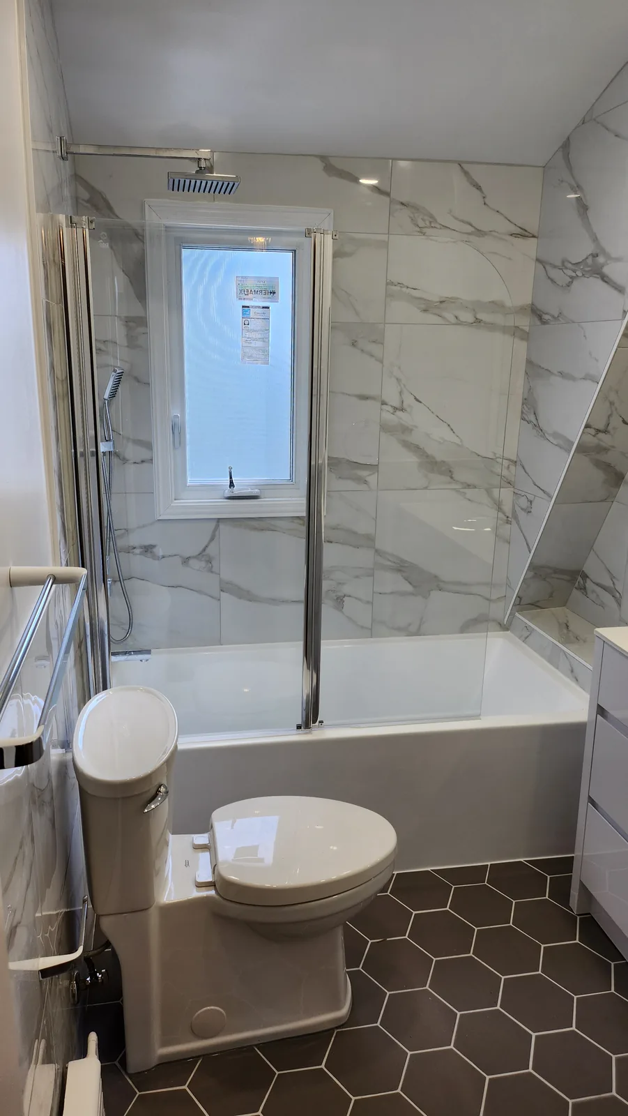 Douche à effet marbre